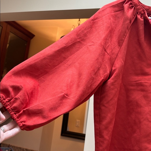 MARC NEW YORK ANDREW MARC faux suede orange top, S - Picture 3 of 8